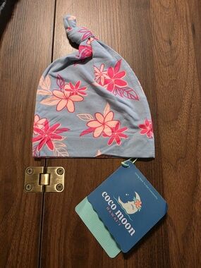Coco Moon Blue Floral Knot Baby Hat